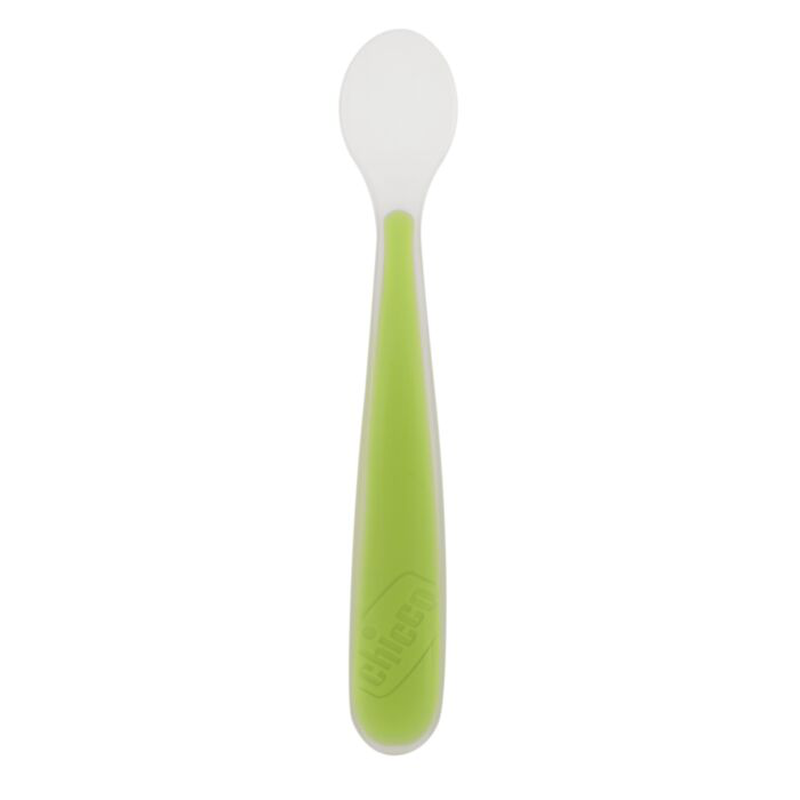 Chicco soft spoon green 6m+, , medium-null