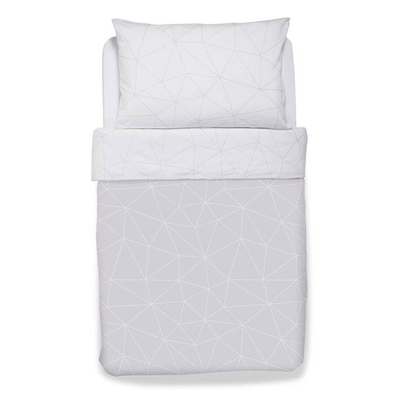 Snuz cot bed duvet & pillow cover - geo mono, , medium