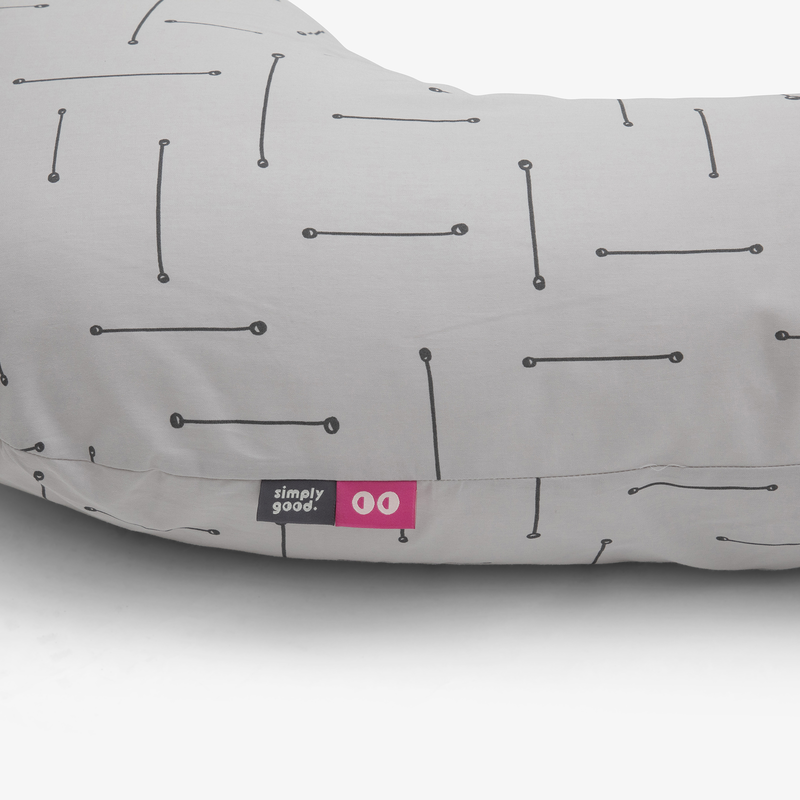 Simply good pregnancy pillow - white lines on grey, , medium-null