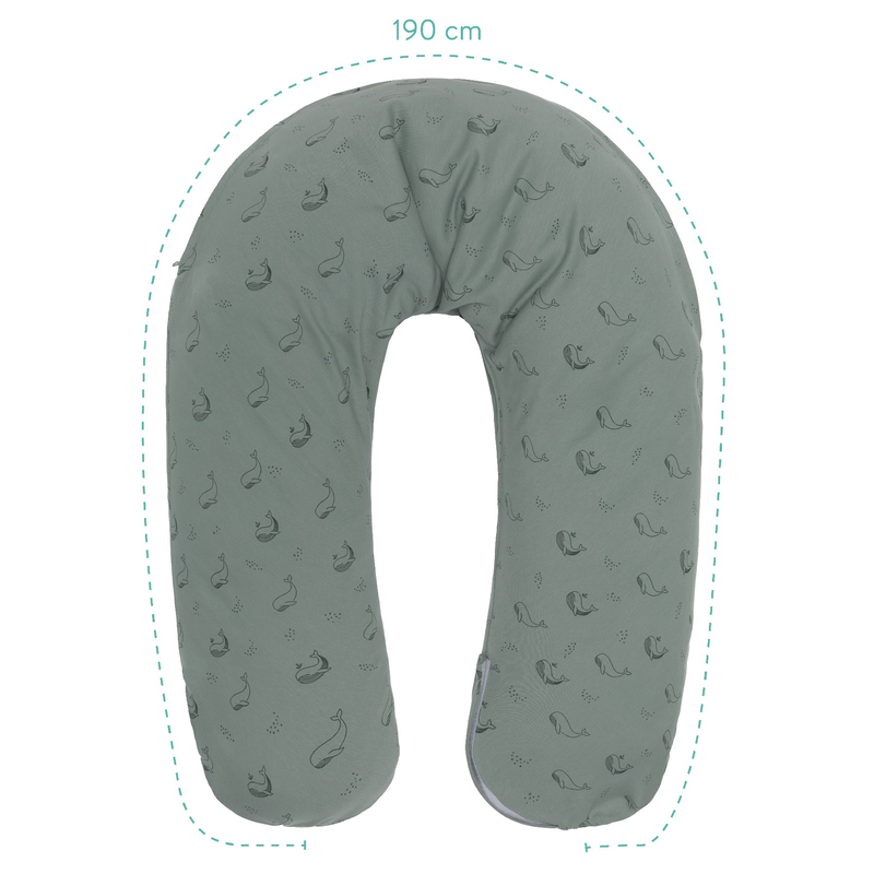 Fillikid nursing pillow jersey - whale green, , medium-null