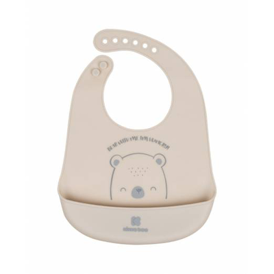 Kikka boo silicone bib bear with me grey, , medium