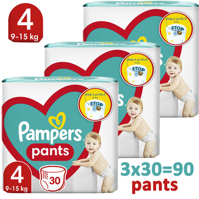 Pampers pants value pack no4 9-15kg 3 x 30 &tau;&mu;&chi;, , medium