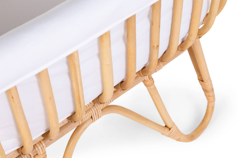 Childhome rattan cradle 90x50 + mattress + cover, , medium-null