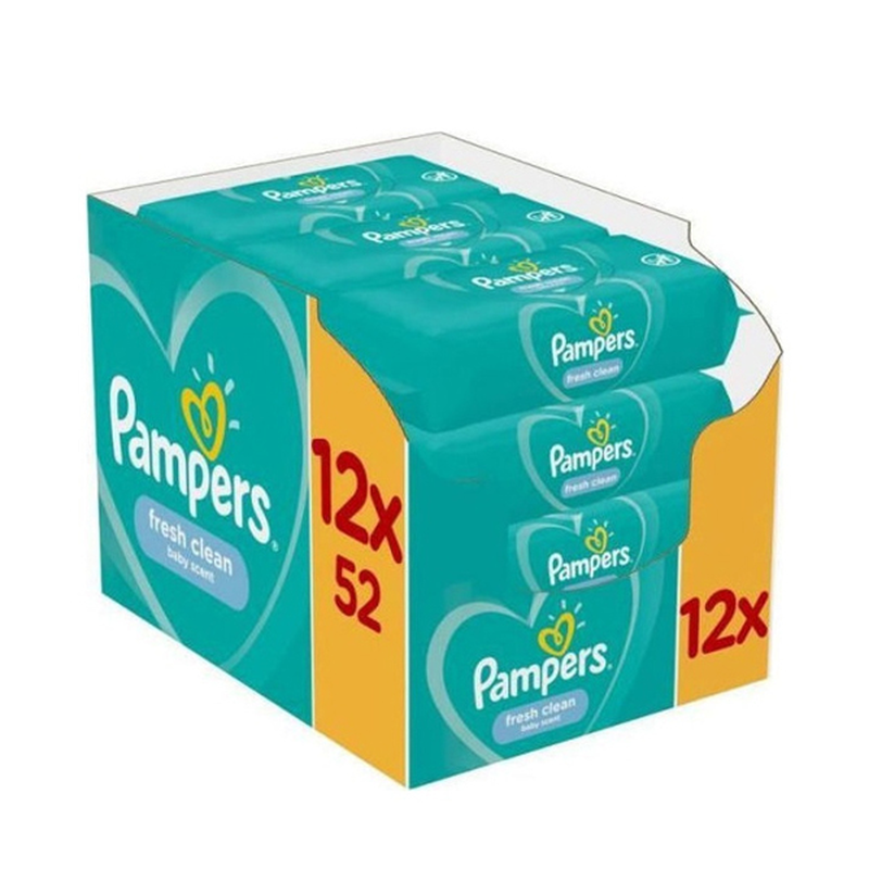 Pampers fresh clean &mu;&omega;&rho;&omicron;&mu;ά&nu;&tau;&eta;&lambda;&alpha; 3x4x52 624 &tau;&mu;&chi;, , medium-null