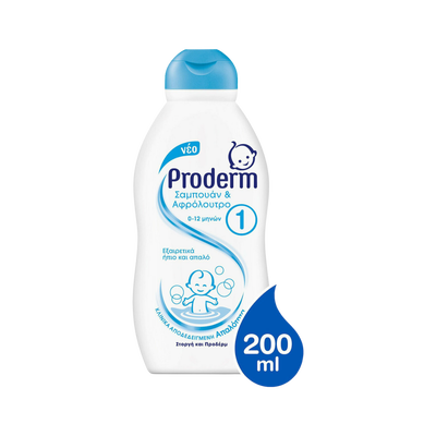 Proderm shampoo & shower 0-12 200ml, , medium