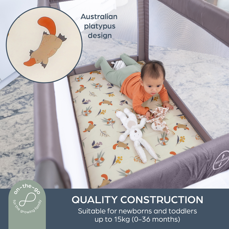 Dreambaby quest full-size travel cot (120x60cm) &ndash; taupe, , medium-null