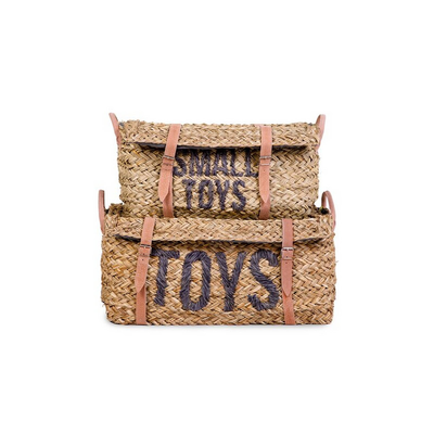 Childhome toy box rattan set of 2 - anthracite, , medium