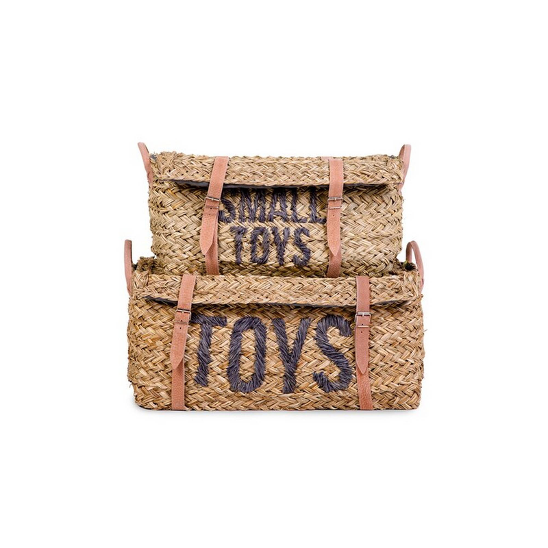 Childhome toy box rattan set of 2 - anthracite, , medium-null