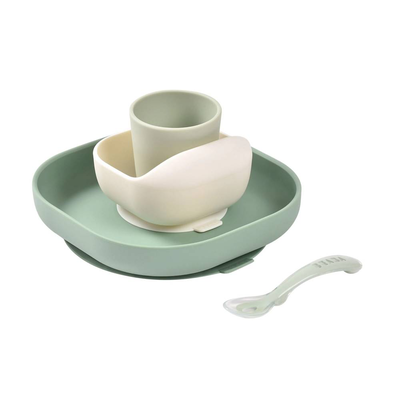 Beaba silicone meal set 4pcs - sage green/mistygreen, , medium