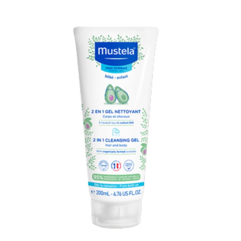 Mustela 2 in 1 cleansing gel 200ml, , medium-null