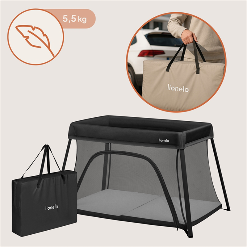 Alice black travel crib 3 in 1, , medium-null