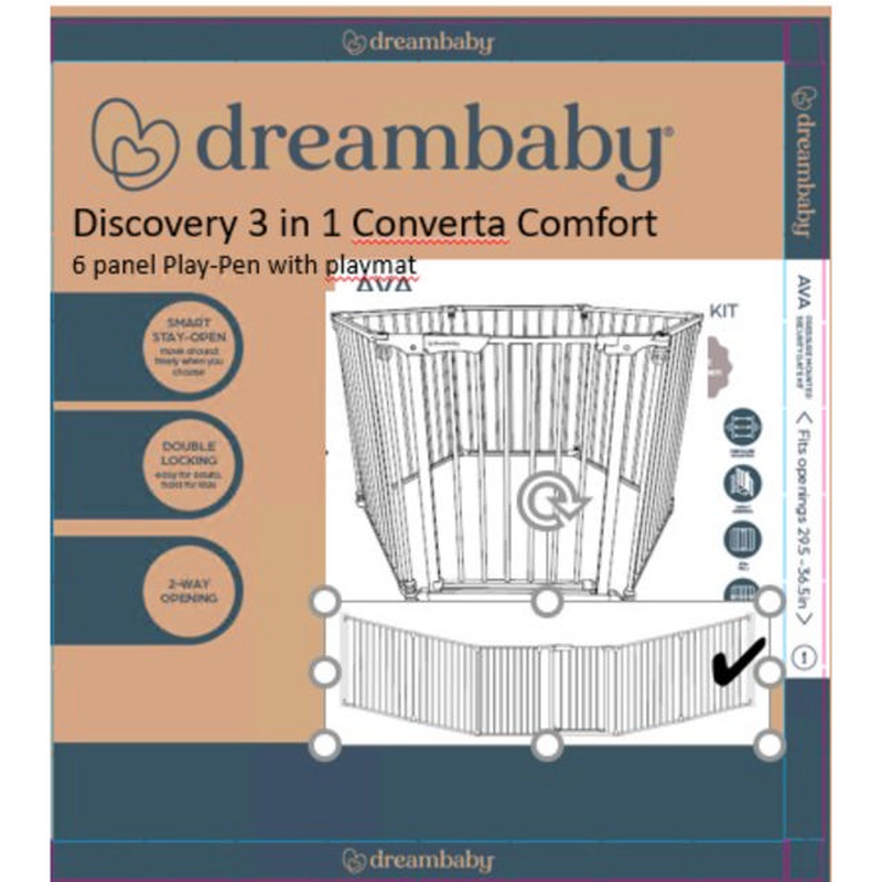 Dreambaby discovery 6 panel playpen 3in1 85.5-3.75m, , medium-null