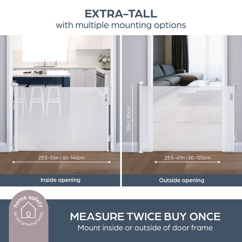 Dreambaby glide n hide retractable gate 90cm / 140cm &ndash; white, , medium-null