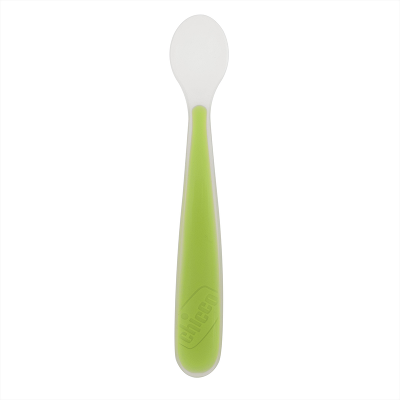 Chicco baby silicone spoon soft green f01-06828-51, , medium-null