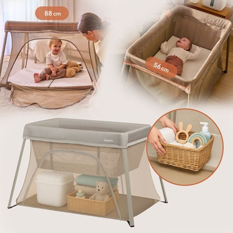 Alice beige olive travel crib 3 in 1, , medium-null