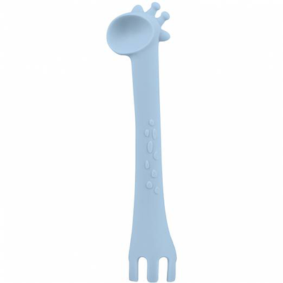 Kikka boo silicone spoon giraffe blue, , medium