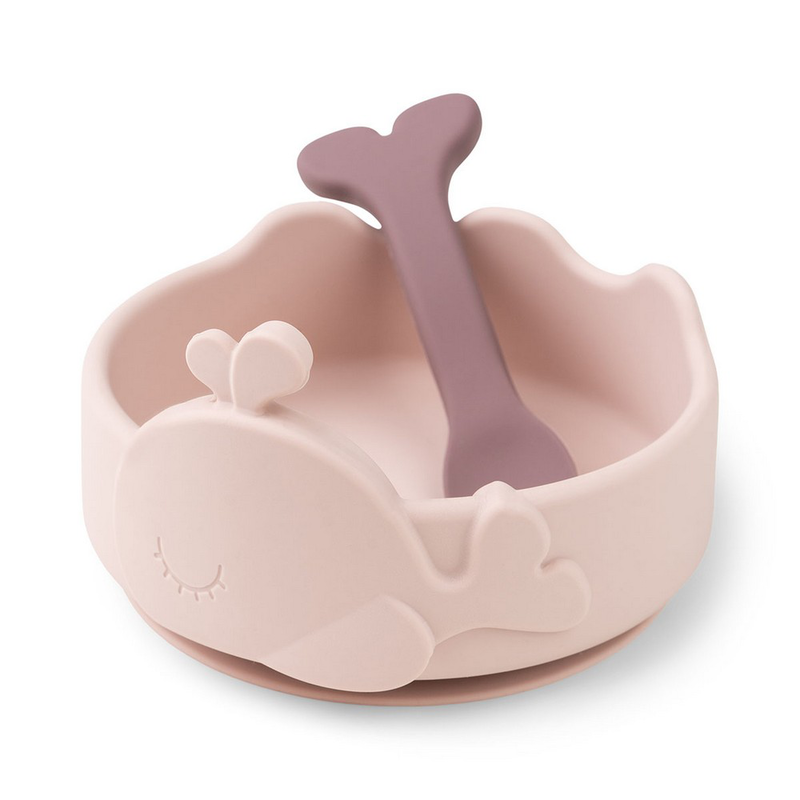 Done by deer silicone stick n' stay bowl n' baby spoon wally - powder, , medium-null