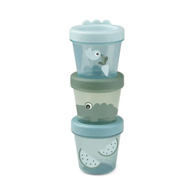 Done by deer baby food container 3pcs croco - green, , medium