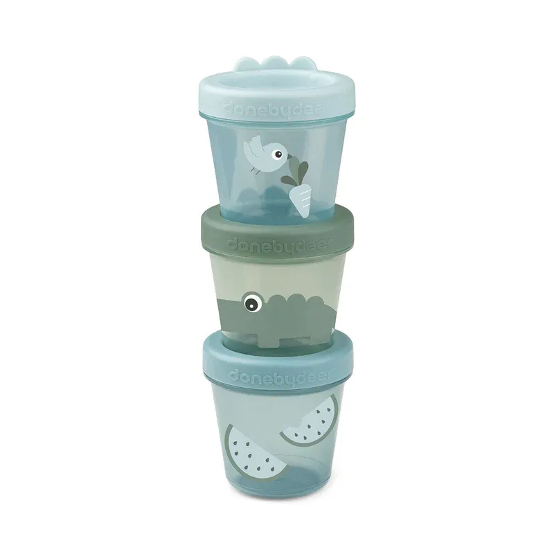 Done by deer baby food container 3pcs croco - green, , medium-null