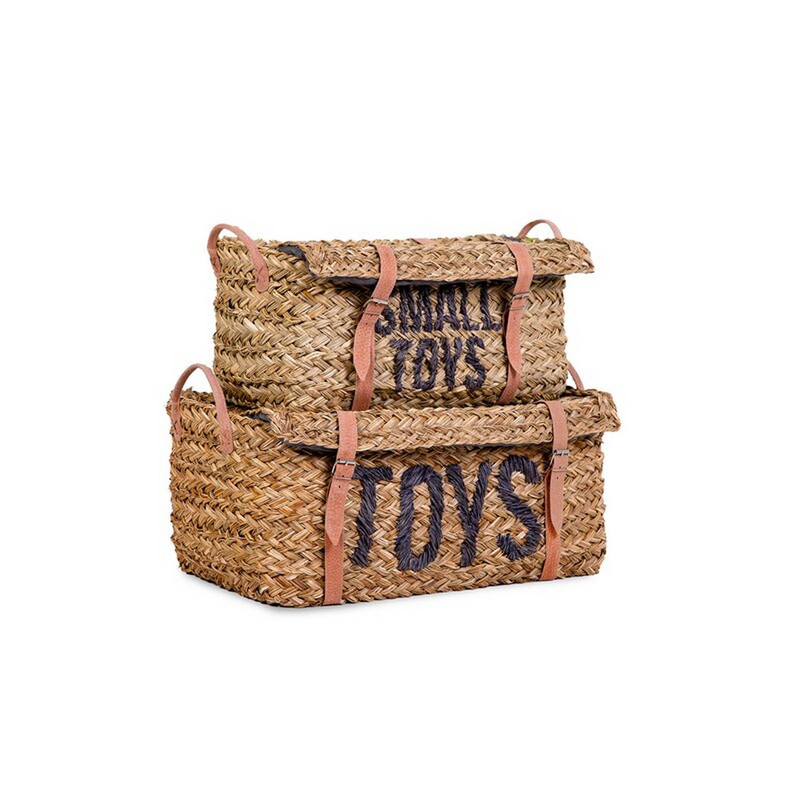 Childhome toy box rattan set of 2 - anthracite, , medium-null