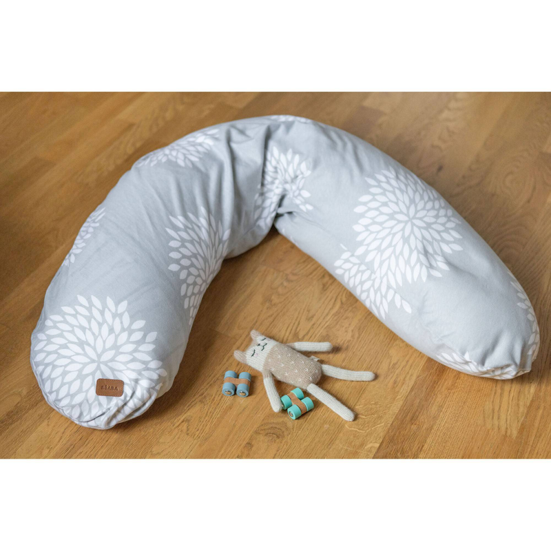 Beaba big flopsy nursing pillow - jersey flower grey, , medium-null