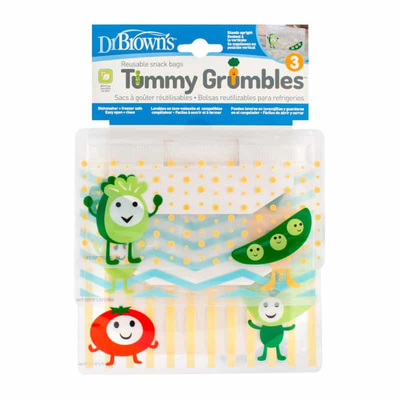 Dr. Browns tummy grumbles reusable snack 3 bags, , medium