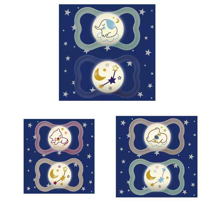 Mam Air night silicone soother - glow in the dark - 16m+ 2pcs unisex-null