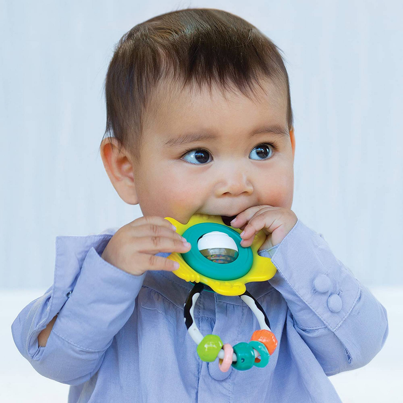 Infantino spin & rattle teether - yellow, , medium-null