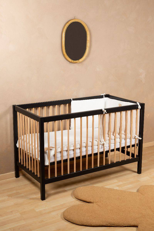 Childhome bed cot 97 60x120 - black/natural, , medium-null
