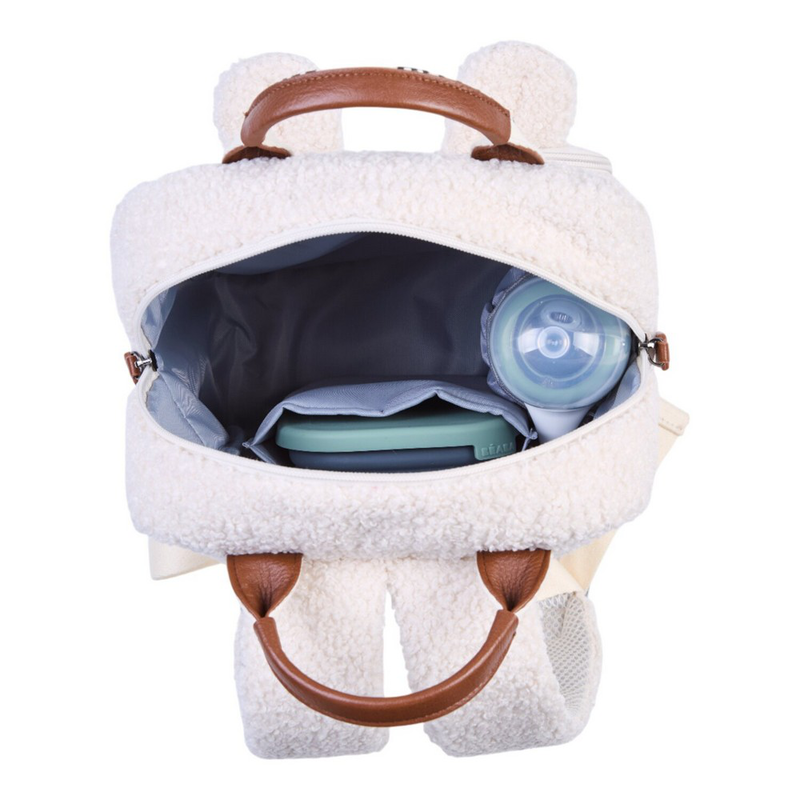 Childhome kids backpack mini club signature - teddy off/white, , medium-null