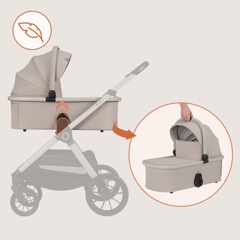 Layla 2 in 1 beige sand stroller, , medium-null
