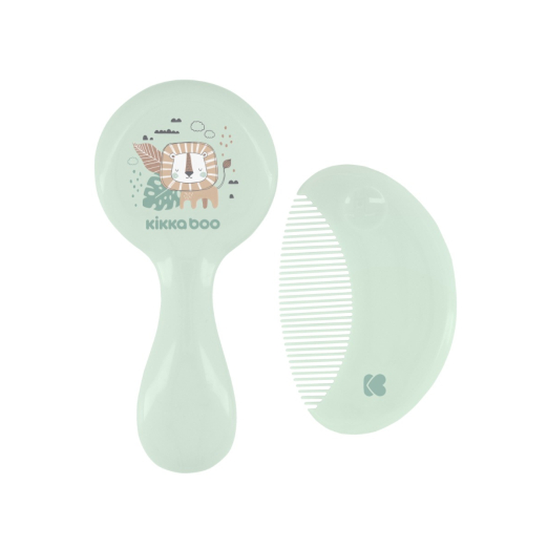Kikka boo comb and brush natural bristles mint, , medium-null