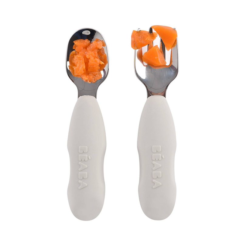 Beaba precutlery stainless steel set x2 - velvet grey, , medium-null
