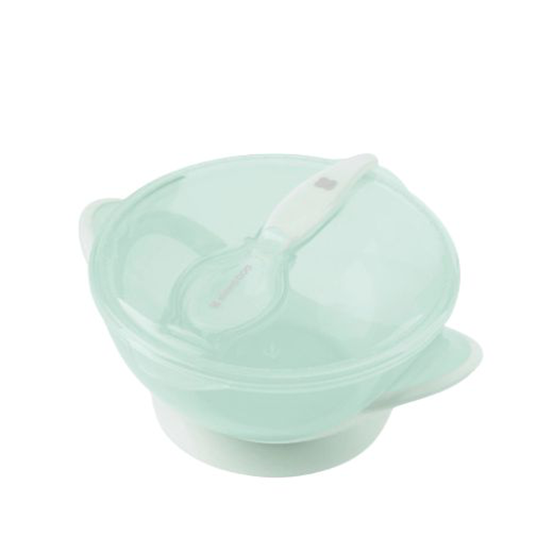 Kikka boo bowl with spoon feedy mint, , medium-null