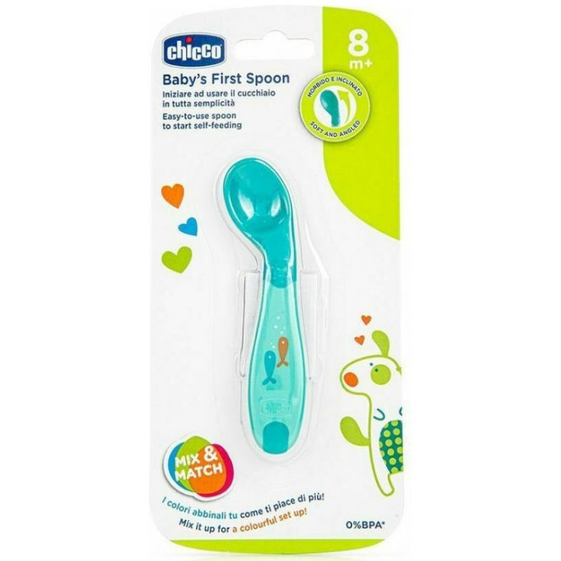 Chicco baby silicone spoon soft mint f01-16100-20, , medium-null