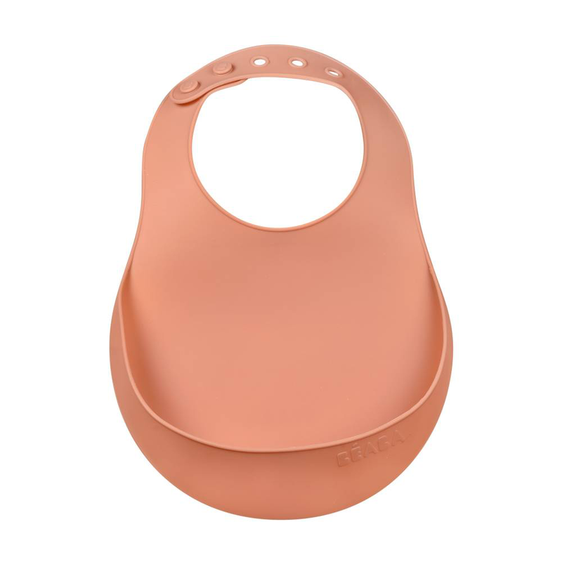 Beaba silicone bib - terracotta, , medium-null