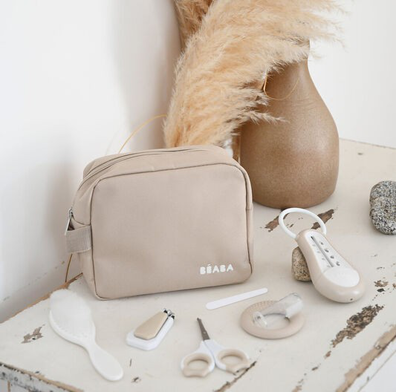 Beaba toiletry pouch 7 accessories - clay, , medium-null