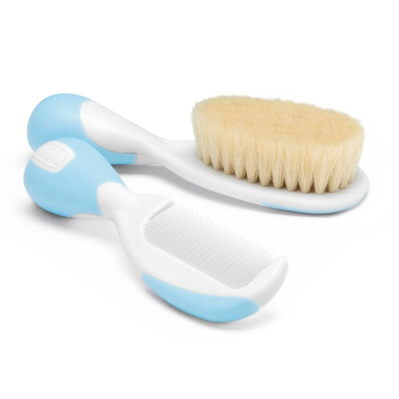 Chicco brush-comb natural hair blue 0m+, , medium-null