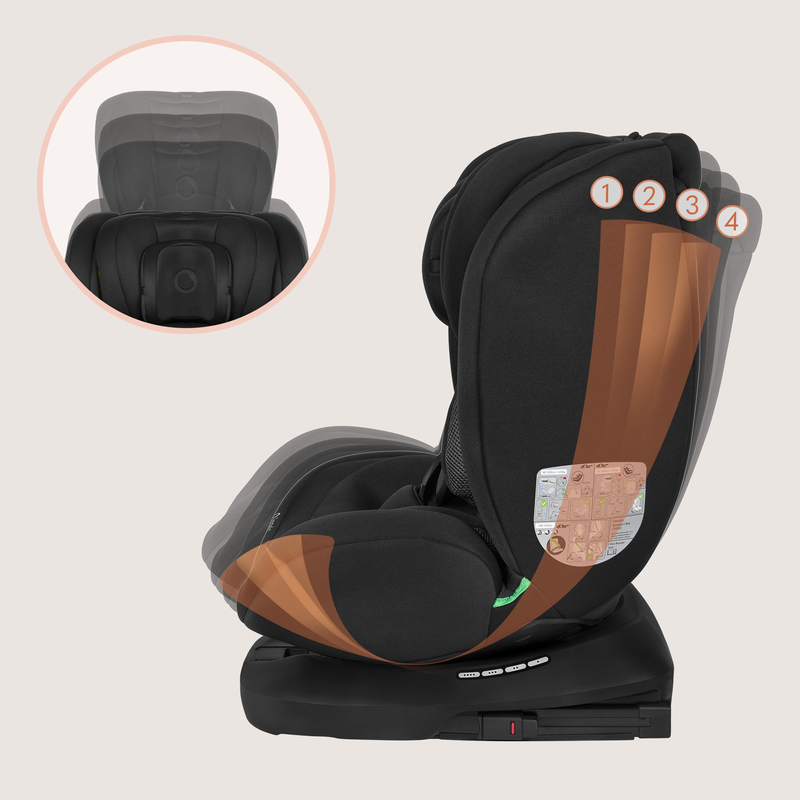Bastiaan isofix 360&deg; i-size 40-150cm black carbon car seat, , medium-null