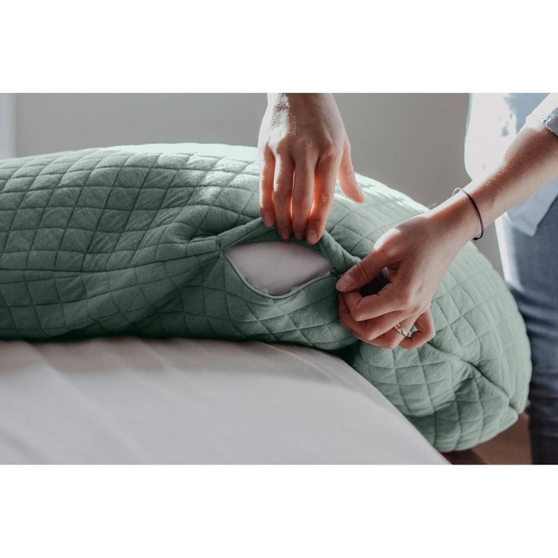 Beaba big flopsy nursing pillow - sage green, , medium-null