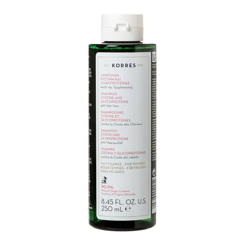 Korres cystine & glycoproteins anti-hair loss shampoo for women 250ml image number null