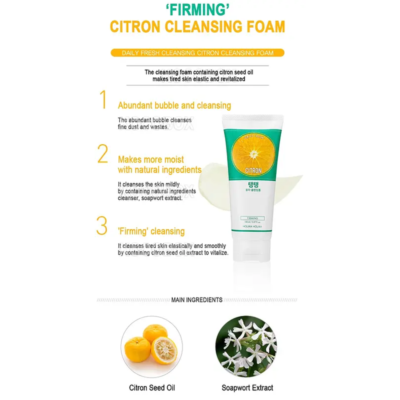 Product image: Holika holika daily fresh citron cleansing foam, , medium-null