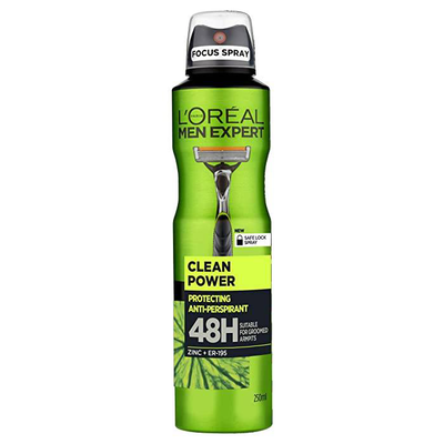 L'oreal men expert anti-perspirant clean power 250ml, , medium