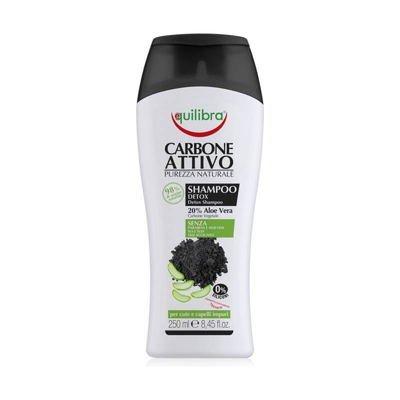 Equilibra active charcoal, detox shampoo with activated carbon. Ideal for impure skin& hair 250ml