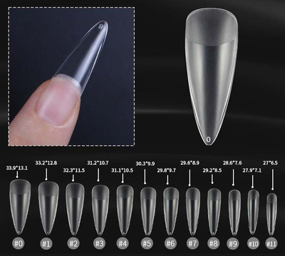 Nail tips clear mat 504 pcs