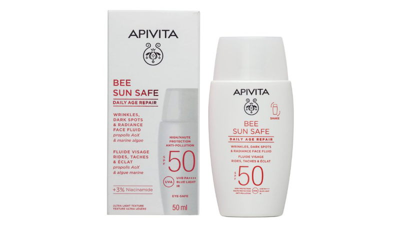 Apivita daily age repair wrinkles, dark spots & radiance face fluid 50ml, , medium-null