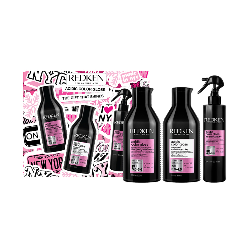 Redken acidic color gloss &sigma;&epsilon;&tau; - &sigma;&alpha;&mu;&pi;&omicron;&upsilon;ά&nu;, conditioner &kappa;&alpha;&iota; spray-care, 2 х 300 +, , medium-null
