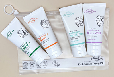 Grace day σετ ταξιδιού real Essence (σαμπουάν, conditioner, λοσιόν σώματος, αφρόλουτρο), , medium
