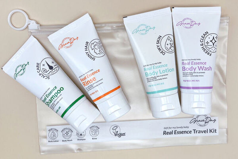 Product image: Grace day real Essence travel kit (shampoo, rinse, body lotion, body wash), , medium-null