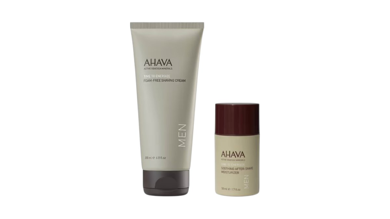 Ahava men shaving duo time to energize foam-free shaving cream 200ml & soothing after-shave moisturizer 50ml, , medium-null
